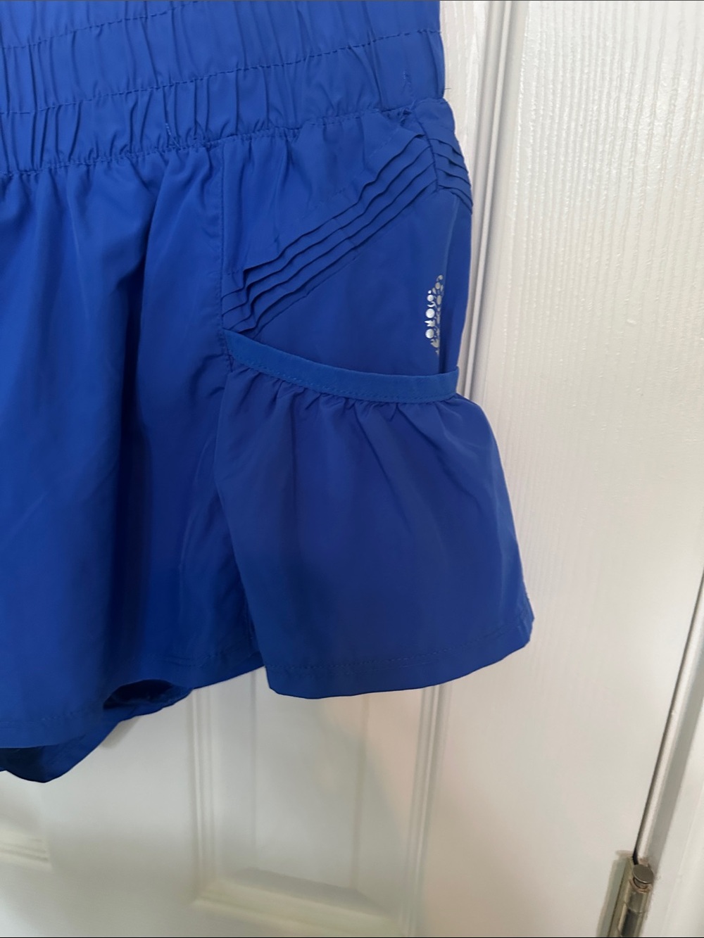 Blue Women’s Active Ruffle Shorts - Picture 2 of 2